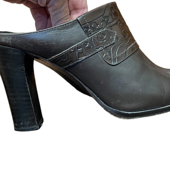 Via Spiga Brown Leather Bootie Style Slip On Mule Sz 6.5 - Picture 5 of 7